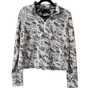 Spyder Black and White Activewear Quarter Zip Size Large